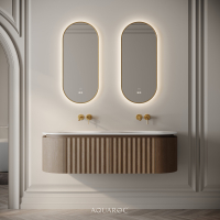 Belgravia Double Vanity Unit & Stone Basin 1400mm Smoked Oak
